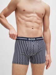 BOSS Blue Logo-Waistband Stretch Cotton Boxer Briefs 3 Pack - Image 3 of 7