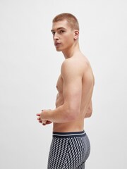 BOSS Blue Logo-Waistband Stretch Cotton Boxer Briefs 3 Pack - Image 5 of 7