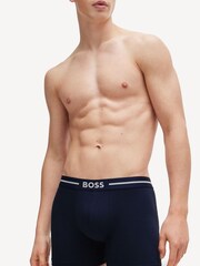 BOSS Blue Logo-Waistband Stretch Cotton Boxer Briefs 3 Pack - Image 7 of 7