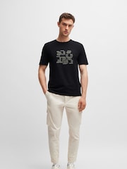BOSS Black 100% Cotton Jersey Typographic Artwork T-Shirt - Image 2 of 4