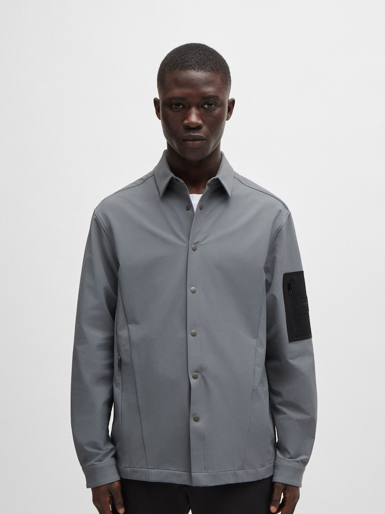 BOSS Natural Relaxed Fit Water-Repellent Overshirt - Image 1 of 5