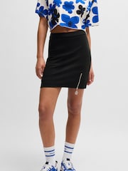 HUGO Blue Black HUGO Zip Detail Mini Skirt - Image 1 of 5