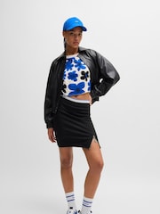 HUGO Blue Black HUGO Zip Detail Mini Skirt - Image 3 of 5