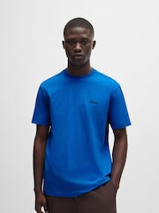 BOSS Blue Logo Contrast Logo Stretch Cotton T-Shirt - Image 1 of 4