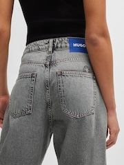 HUGO Silver Relaxed Fit Stonewashed 100% Cotton Denim Jeans - Image 4 of 5