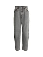 HUGO Silver Relaxed Fit Stonewashed 100% Cotton Denim Jeans - Image 5 of 5