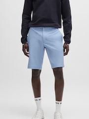 BOSS Dark Blue Slim Fit Shorts in Water Repellent Easy Iron Fabric - Image 1 of 5