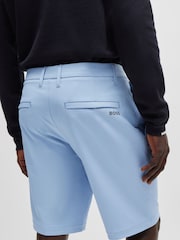 BOSS Dark Blue Slim Fit Shorts in Water Repellent Easy Iron Fabric - Image 2 of 5