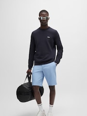 BOSS Dark Blue Slim Fit Shorts in Water Repellent Easy Iron Fabric - Image 3 of 5