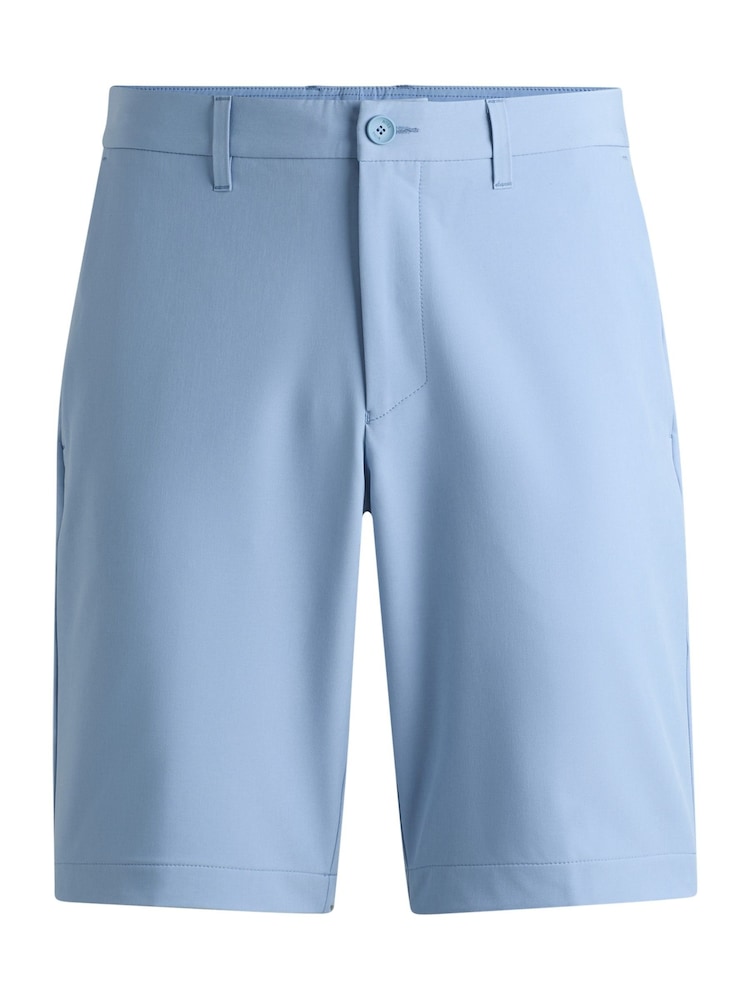 BOSS Dark Blue Slim Fit Shorts in Water Repellent Easy Iron Fabric - Image 5 of 5 BOSS Dark Blue Slim Fit Shorts in Water Repellent Easy Iron Fabric - Image 5 of 5