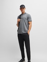 BOSS Natural Cotton-Blend Logo Stripped Polo Shirt - Image 2 of 4