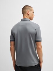BOSS Natural Cotton-Blend Logo Stripped Polo Shirt - Image 3 of 4