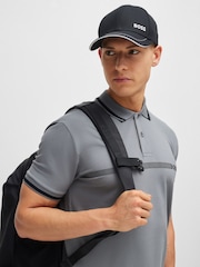BOSS Natural Cotton-Blend Logo Stripped Polo Shirt - Image 4 of 4