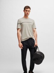 BOSS Natural Stripe Logo Cotton-Blend T-Shirt - Image 2 of 4
