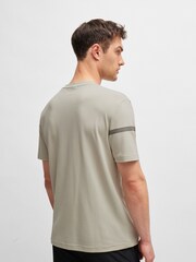 BOSS Natural Stripe Logo Cotton-Blend T-Shirt - Image 3 of 4