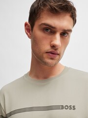BOSS Natural Stripe Logo Cotton-Blend T-Shirt - Image 4 of 4