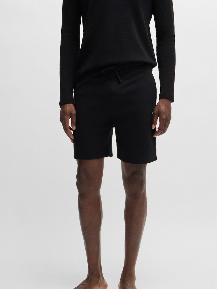BOSS Black BOSS Embroidered-Logo Pyjama Shorts - Image 2 of 5
