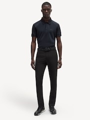 BOSS Blue Stretch Cotton Contrast-Logo Polo Shirt - Image 2 of 4