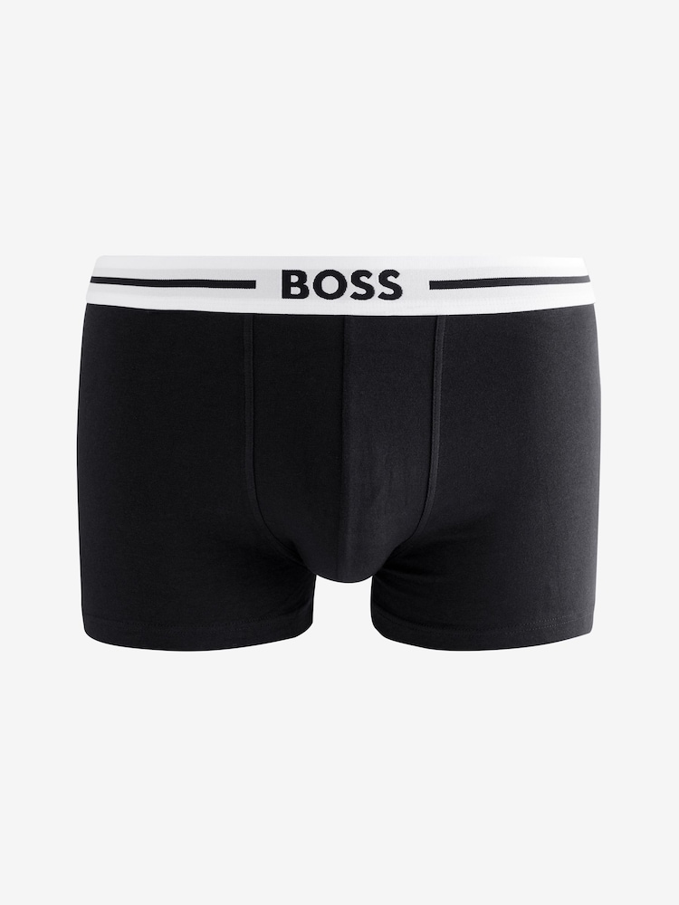 BOSS Black Three-Pack Of Logo-Waistband Stretch Cotton Trunks - Image 2 of 4