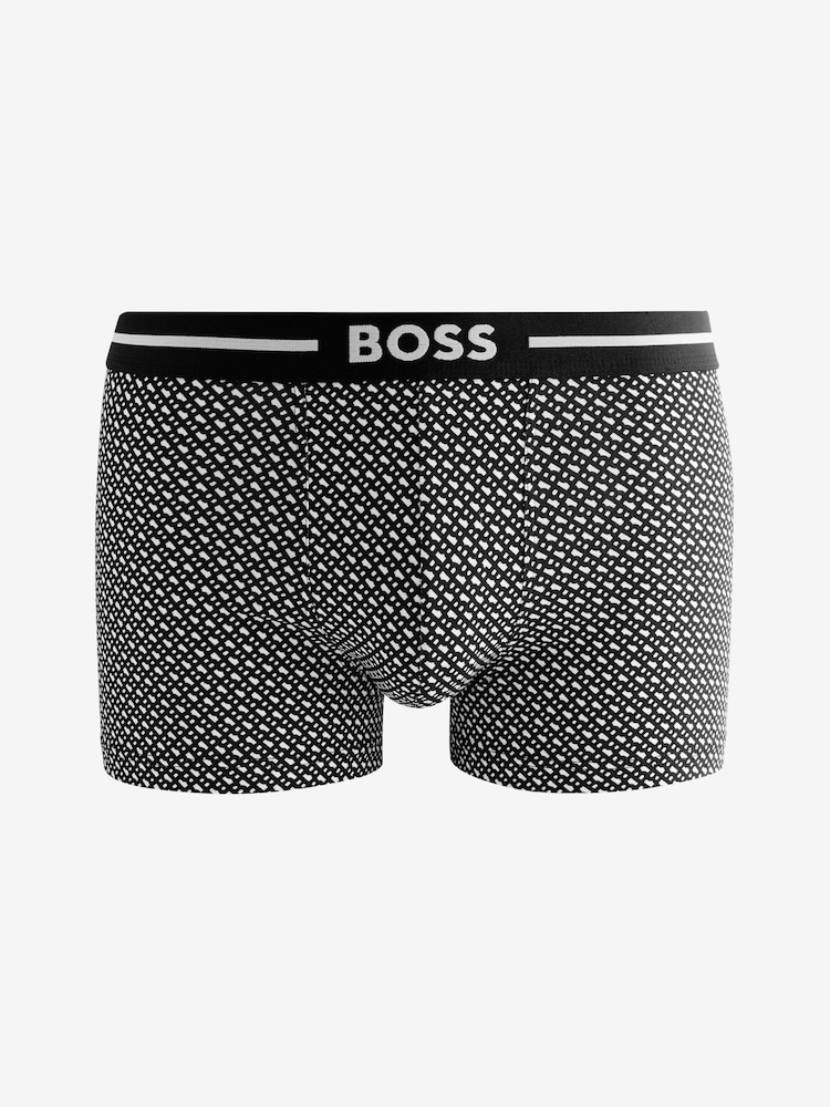 BOSS Black Three-Pack Of Logo-Waistband Stretch Cotton Trunks - Image 4 of 4