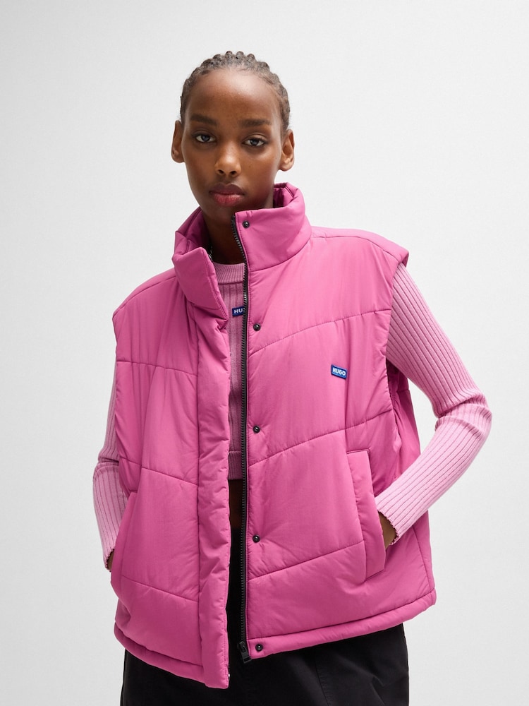 HUGO Blue HUGO Water-Repellent Gilet With Logo Label - Image 1 of 6
