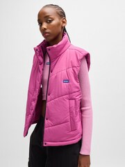 HUGO Blue HUGO Water-Repellent Gilet With Logo Label - Image 4 of 6