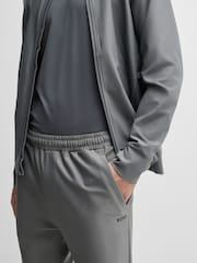 BOSS Grey Stretch-Interlock Tracksuit Bottoms With Decorative Reflective Logo - Image 4 of 4