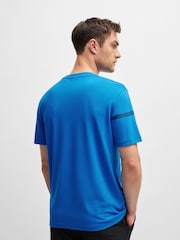 BOSS Blue Stripe Logo Cotton-Blend T-Shirt - Image 2 of 5