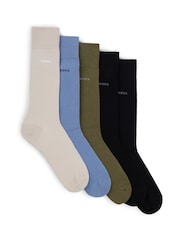 Hellblau - BOSS Socken aus Baumwollmix in regulärer Passform im 5er-Pack - Bild 1 von 3