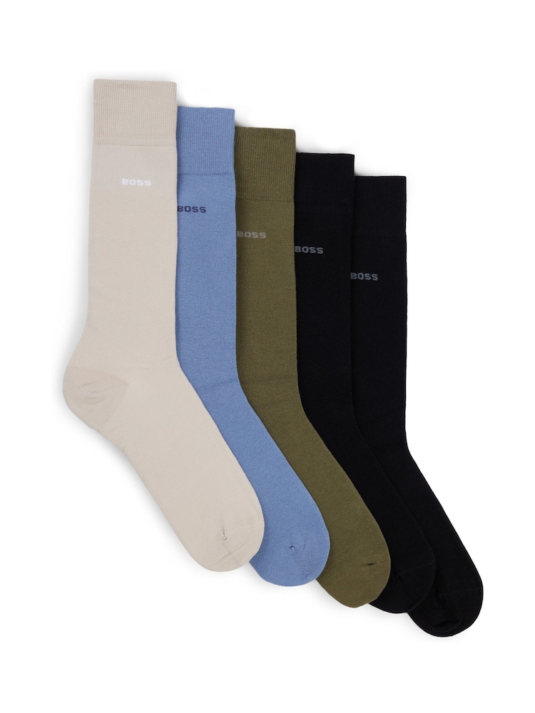 Hellblau - BOSS Socken aus Baumwollmix in regulärer Passform im 5er-Pack - Bild 1 von 3