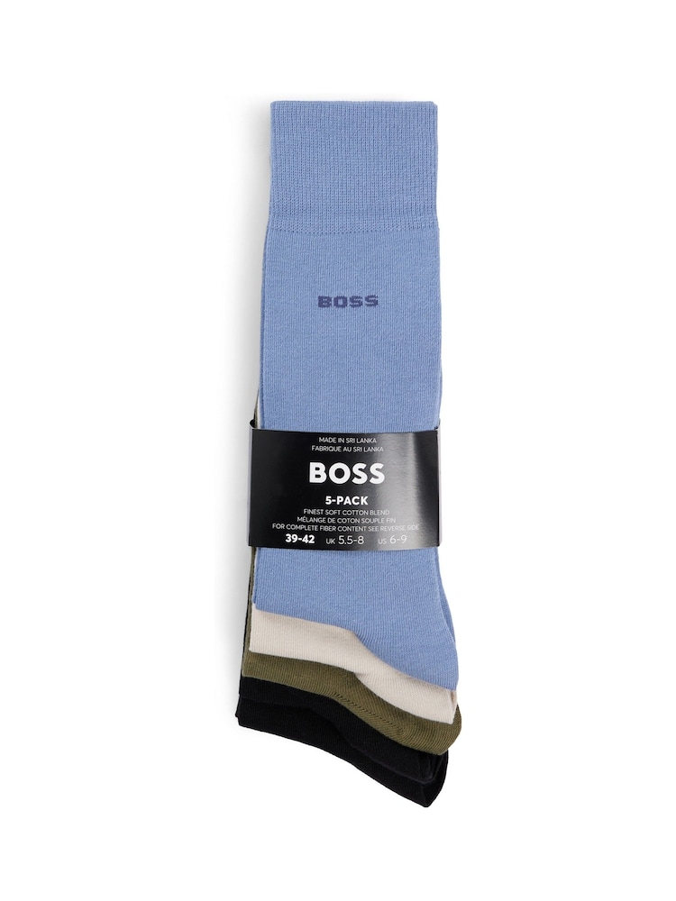 Hellblau - BOSS Socken aus Baumwollmix in regulärer Passform im 5er-Pack - Bild 3 von 3