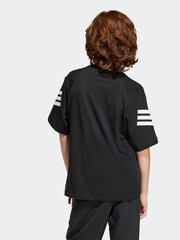 adidas Black 3 Stripes 100% Cotton T-Shirt - Image 2 of 6