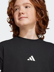 adidas Black 3 Stripes 100% Cotton T-Shirt - Image 4 of 6