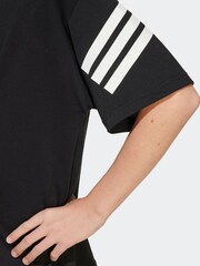 adidas Black 3 Stripes 100% Cotton T-Shirt - Image 5 of 6