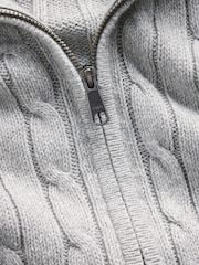 Gap Grey Cable-Knit Zip-Up Cardigan - Image 4 of 4