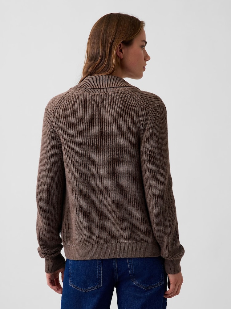 Gap Brown Zip-Up Cardigan - Image 2 of 4