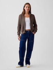 Gap Brown Zip-Up Cardigan - Image 3 of 4