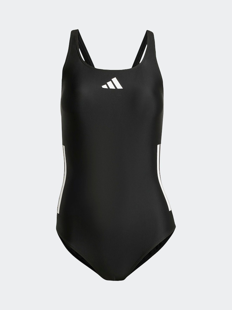 Черный - adidas 3 Stripe Bold Swimsuit - Изображение 3 из 3