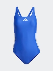 Синий - adidas 3 Stripe Bold Swimsuit - Изображение 1 из 2