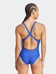 Синий - adidas 3 Stripe Bold Swimsuit - Изображение 2 из 2