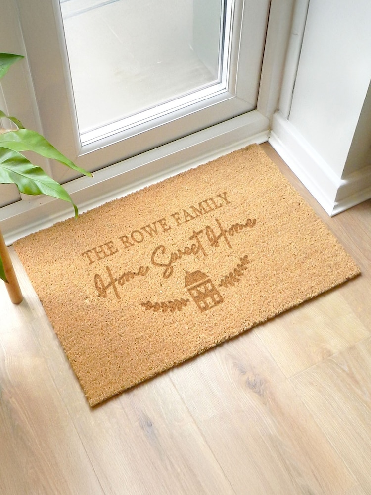 Personalised Sweet Home Rectangle Indoor Doormat by PMC - Image 1 of 5
