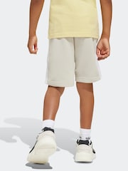 adidas Grey 3 Stripe Essentials Shorts - Image 3 of 6