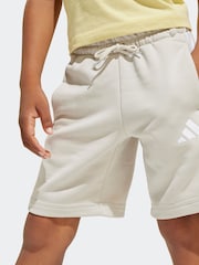 adidas Grey 3 Stripe Essentials Shorts - Image 5 of 6
