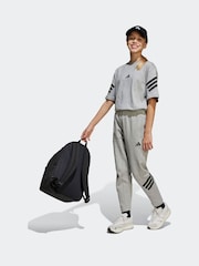 adidas Grey 3 Stripes 100% Cotton T-Shirt - Image 3 of 6