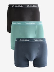 Calvin Klein Green Classic Stretch Trunks 3 Pack Boxers - Image 1 of 4