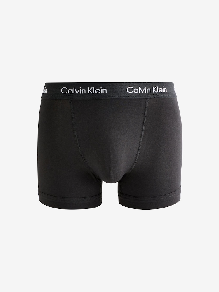 Calvin Klein Green Classic Stretch Trunks 3 Pack Boxers - Image 4 of 4