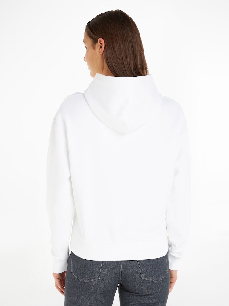 Calvin Klein White Hero Logo Hoodie - Image 2 of 6