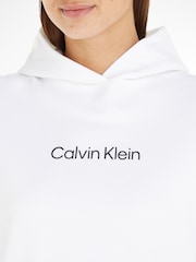 Calvin Klein White Hero Logo Hoodie - Image 3 of 6