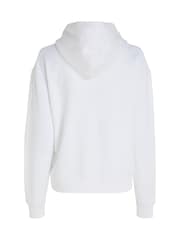Calvin Klein White Hero Logo Hoodie - Image 5 of 6
