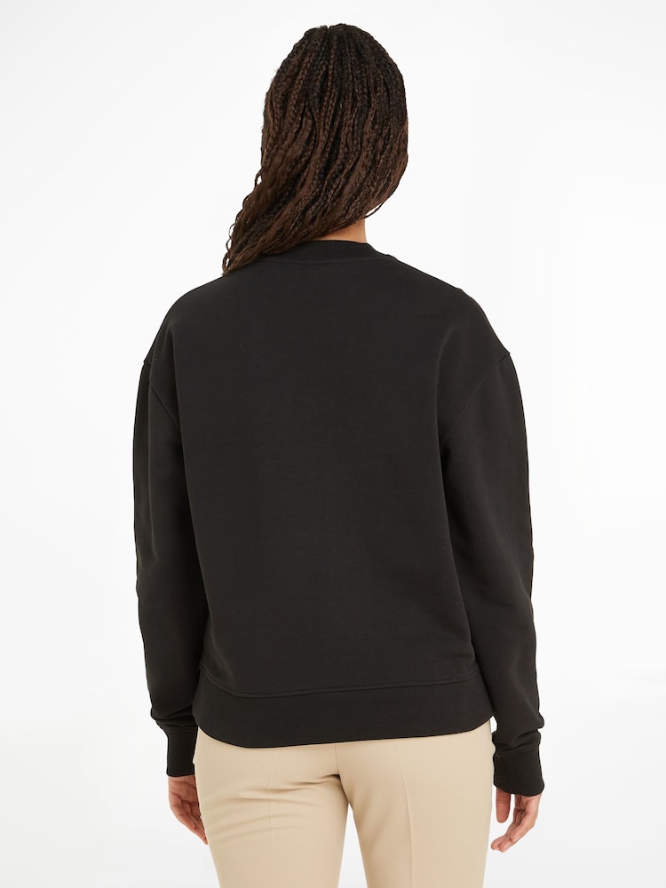 Calvin Klein Black 100% Cotton Hero Logo Cotton Sweatshirt - Image 2 of 6